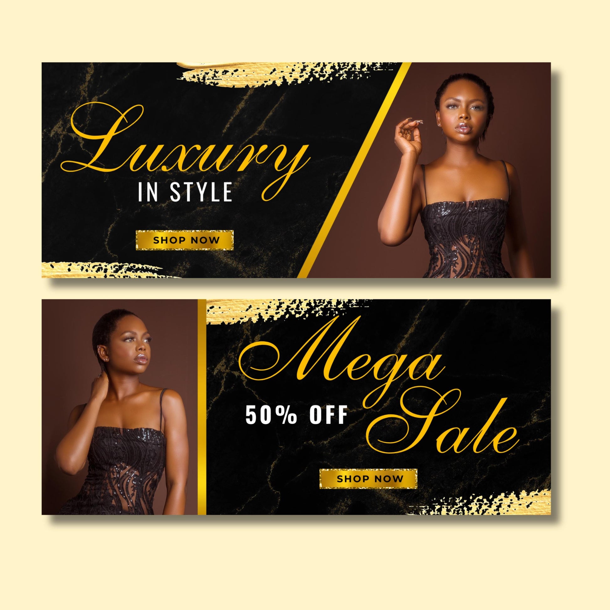 “Editable Black and gold website banner set for beauty, hair, and lash brands, bold glam Canva templates.”
“Shopify and Wix web banners in gold and black glitter style for boutiques and salons.”
“Glam beauty web banners for online stores, editable Canva templates in gold theme.”
“Lash, hair, and beauty website banner templates for Shopify or Wix, gold and sparkly design.”
“Gold glam website banner set for beauty boutiques and hair businesses.”