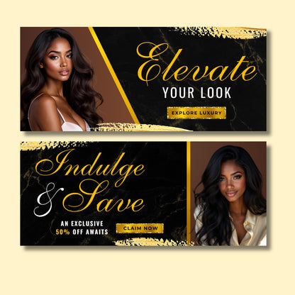“Editable Black and gold website banner set for beauty, hair, and lash brands, bold glam Canva templates.”
“Shopify and Wix web banners in gold and black glitter style for boutiques and salons.”
“Glam beauty web banners for online stores, editable Canva templates in gold theme.”
“Lash, hair, and beauty website banner templates for Shopify or Wix, gold and sparkly design.”
“Gold glam website banner set for beauty boutiques and hair businesses.”