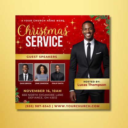 Canva Flyer Template for Church Ministry Christmas Service Promotion