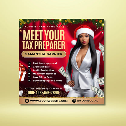 “Editable Christmas tax prep flyer bundle in Canva, festive pink holiday flyer templates for accountants and tax preparers.”
“Holiday tax flyer set for credit repair, accountants, and self-employed professionals, pink Christmas theme Canva design.”
“Christmas flyer template for tax preparers and financial consultants, professional Canva design with festive holiday style.”
“Editable holiday marketing flyer bundle for tax season promotions, Canva templates for accountants.”
