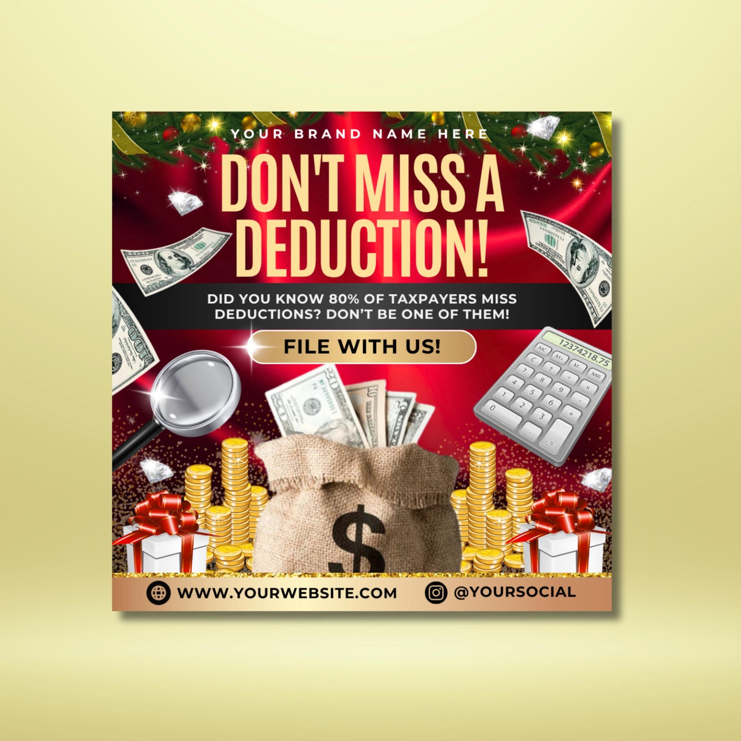 “editable christmas tax prep flyer bundle in canva, festive pink holiday flyer templates for accountants and tax preparers.”
“holiday tax flyer set for credit repair, accountants, and self-employed professionals, pink christmas theme canva design.”
“christmas flyer template for tax preparers and financial consultants, professional canva design with festive holiday style.”
“editable holiday marketing flyer bundle for tax season promotions, canva templates for accountants.”