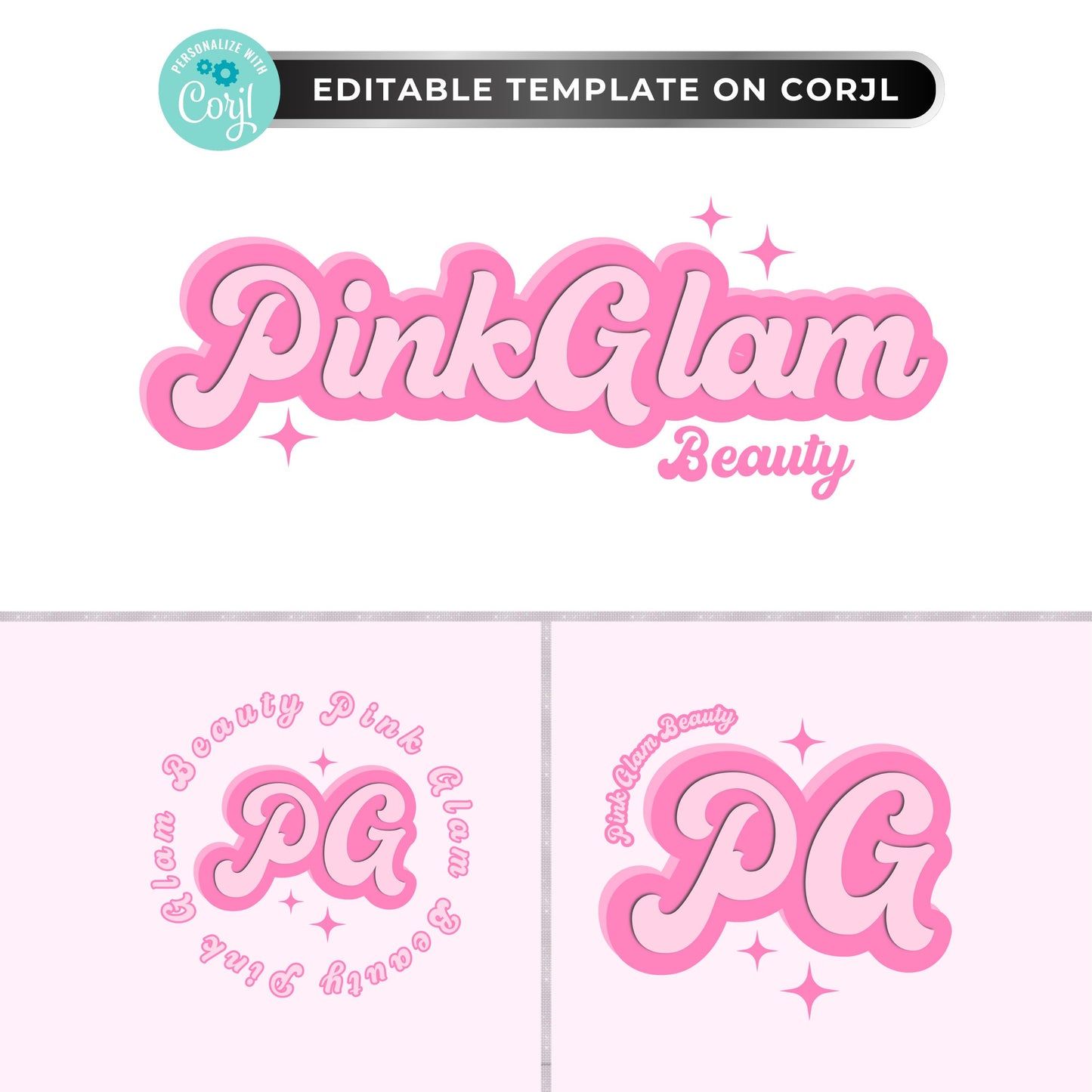 retro pink beauty logo template set, editable corjl logo kit with three designs for salons, boutiques, and fashion brands.
editable retro pink logo bundle, premade branding templates for lash techs, nail salons, hairstylists, and clothing businesses.
premade beauty logo set in retro style, customizable corjl designs for boutiques, spas, and small businesses.
retro-inspired pink logo kit, editable business logo templates for fashion, beauty, and service industries.