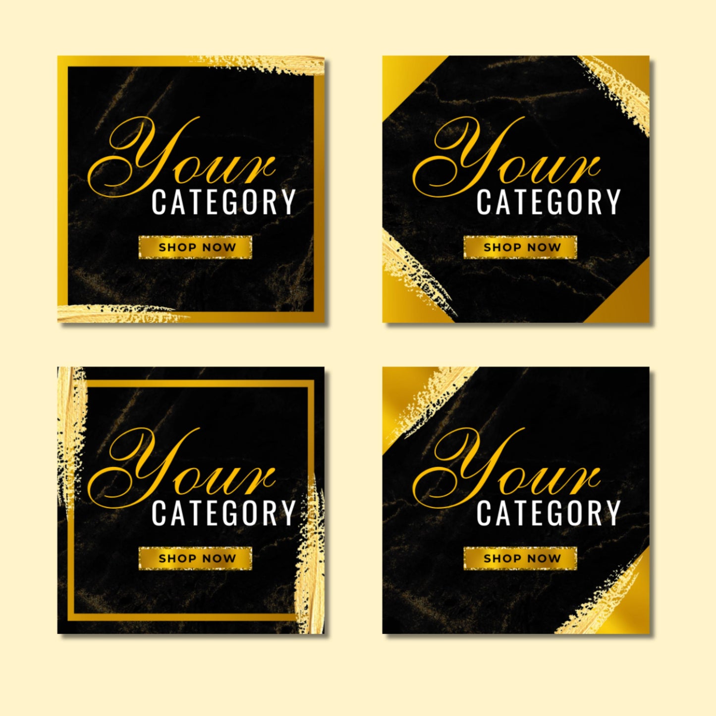 “editable black and gold website banner set for beauty, hair, and lash brands, bold glam canva templates.”
“shopify and wix web banners in gold and black glitter style for boutiques and salons.”
“glam beauty web banners for online stores, editable canva templates in gold theme.”
“lash, hair, and beauty website banner templates for shopify or wix, gold and sparkly design.”
“gold glam website banner set for beauty boutiques and hair businesses.”