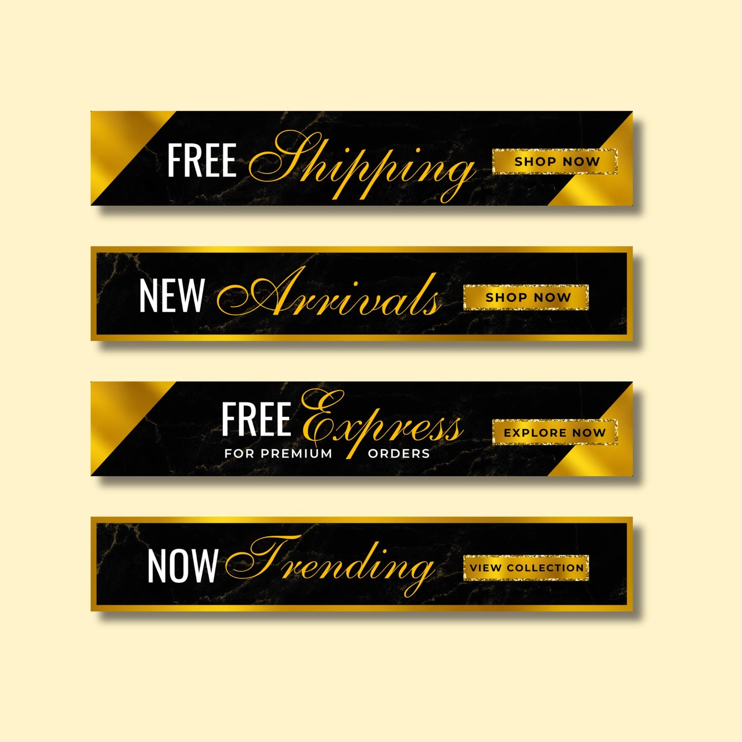 “editable black and gold website banner set for beauty, hair, and lash brands, bold glam canva templates.”
“shopify and wix web banners in gold and black glitter style for boutiques and salons.”
“glam beauty web banners for online stores, editable canva templates in gold theme.”
“lash, hair, and beauty website banner templates for shopify or wix, gold and sparkly design.”
“gold glam website banner set for beauty boutiques and hair businesses.”
