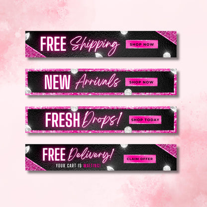 “Editable glam website banner set for Shopify and Wix beauty stores, Canva web templates.”

“Website banners for boutique and lash businesses, editable Canva templates.”

“Professional Shopify and Wix banner designs for beauty brands.”

“Glam website template pack for hair and lash businesses.”

“Editable web banner templates for online boutiques and e-commerce stores.”