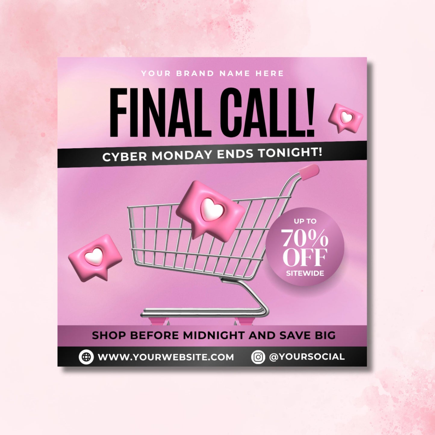 editable black friday flyer for hair, lash, nail, and beauty businesses promoting product sales.